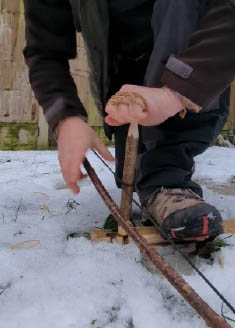 Bow drill in the snow